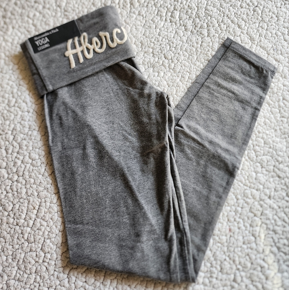 NEW y2k Abercrombie & Fitch yoga leggings embroidery logo XS!